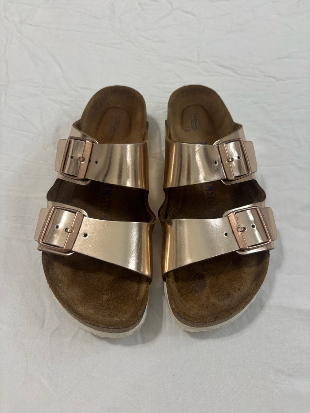 Birkenstock Arizona Metallic Copper Double Strap Sandals